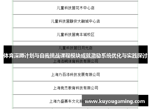 体育深蹲计划与自我挑战课程模块成就激励系统优化与实践探讨